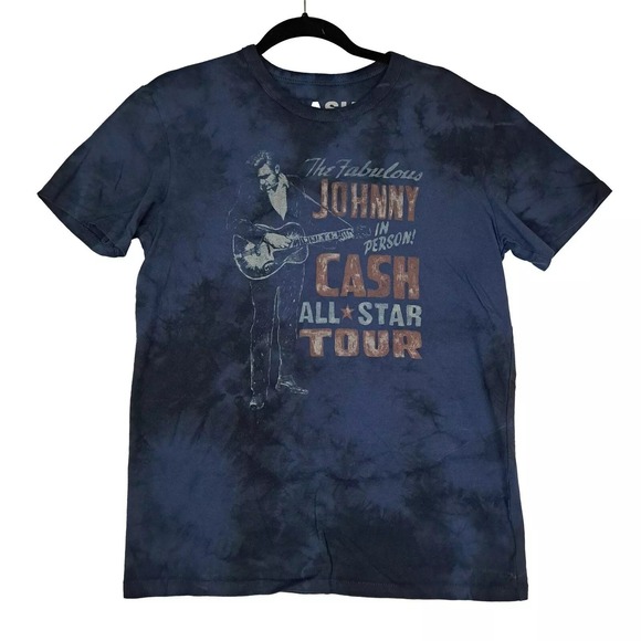 Johnny Cash Other - Johnny Cash All Star Tour Tee Men S TieDye Blue Black Country Rock Concert Shirt